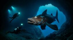 A true living fossil: French divers capture the first-ever images of an iconic species in the depths of Indonesian waters